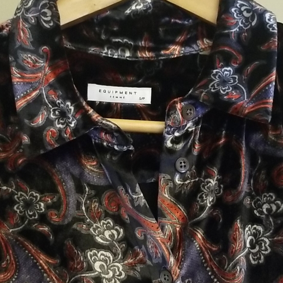 Equipment Velvet Paisley Shirt Sz Small - Picture 4 of 6